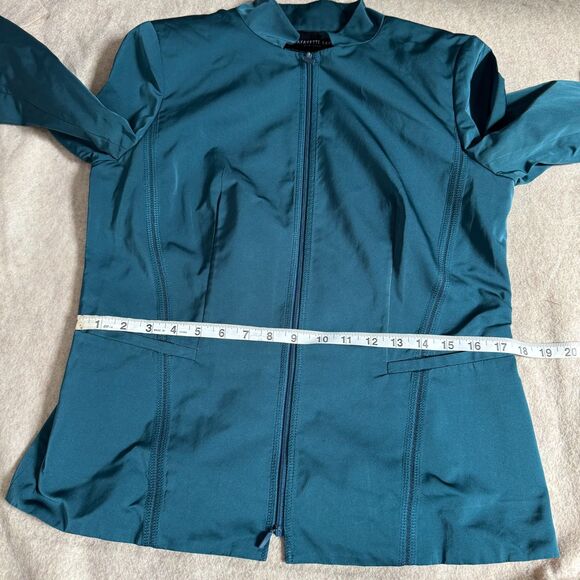 Lafayette 148 deep teal two way zip front jacket size 8 lightweight quiet luxury - Picture 6 of 9